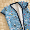 お子様の寝冷え防止に！伸縮性もあってふんわり軽くて暖かい。西川リビング　ベビー用袖付ミニスリーパーSPコミック